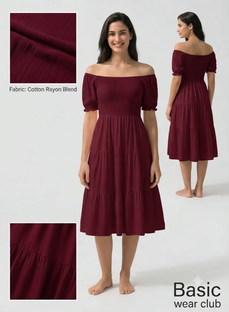 Basic Wear club Girls Short Sleeve Rayon Dress - One Size - Image 1