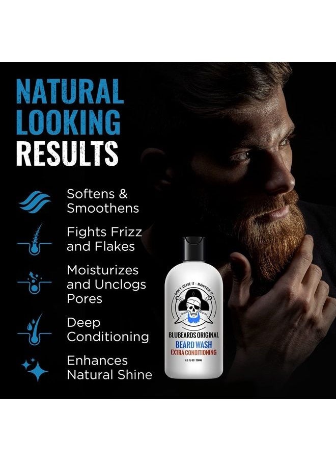 Beard Wash and Conditioner for Men, 8.5 oz. - Natural Beard Wash and Beard Moisturizer, with Aloe & Lime - Deeply Cleans, Softens, and Conditions Your Beard and Skin - Made in USA