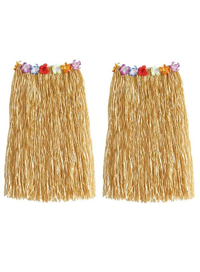 Newcreativetop Flowered Luau Hula Skirts For Luau Party Hawaiian Theme Halloween Costume Pack Of 2 (32 Inch Grass) - Image 1