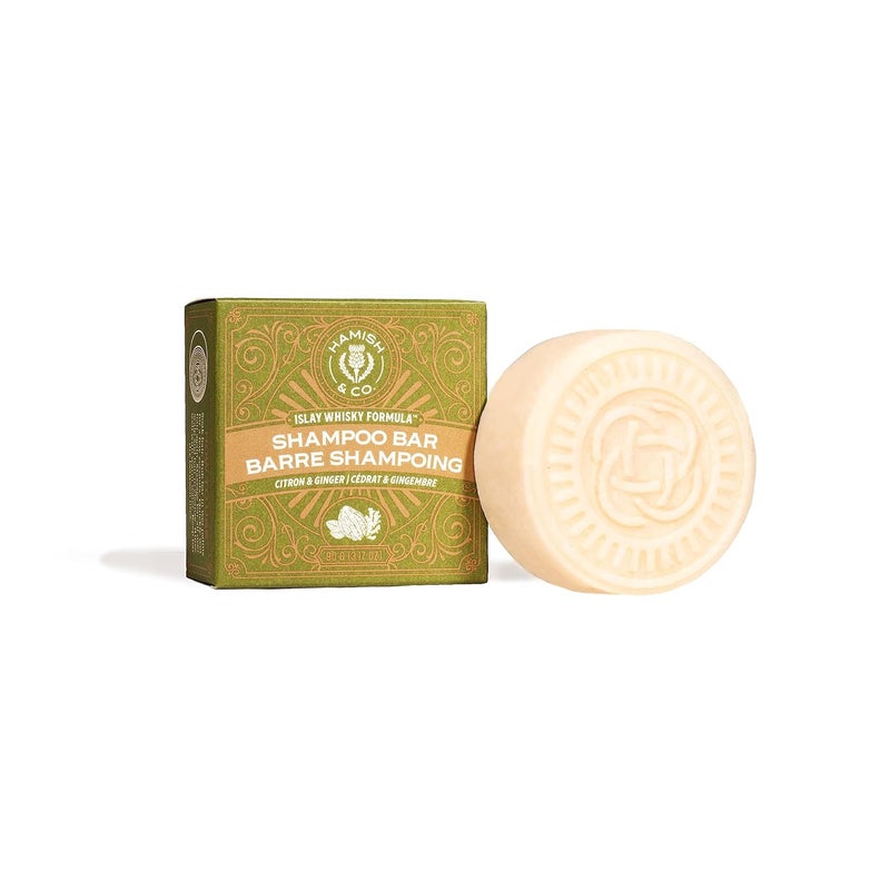 Hamish  Co Shampoo Bar  Citron  Ginger  Shampoo for Men  Handcrafted with Scottish Islay and Whiskey Infused  Made from Natural Ingredients  Sulfate Paraben Cruelty and PlasticFree
