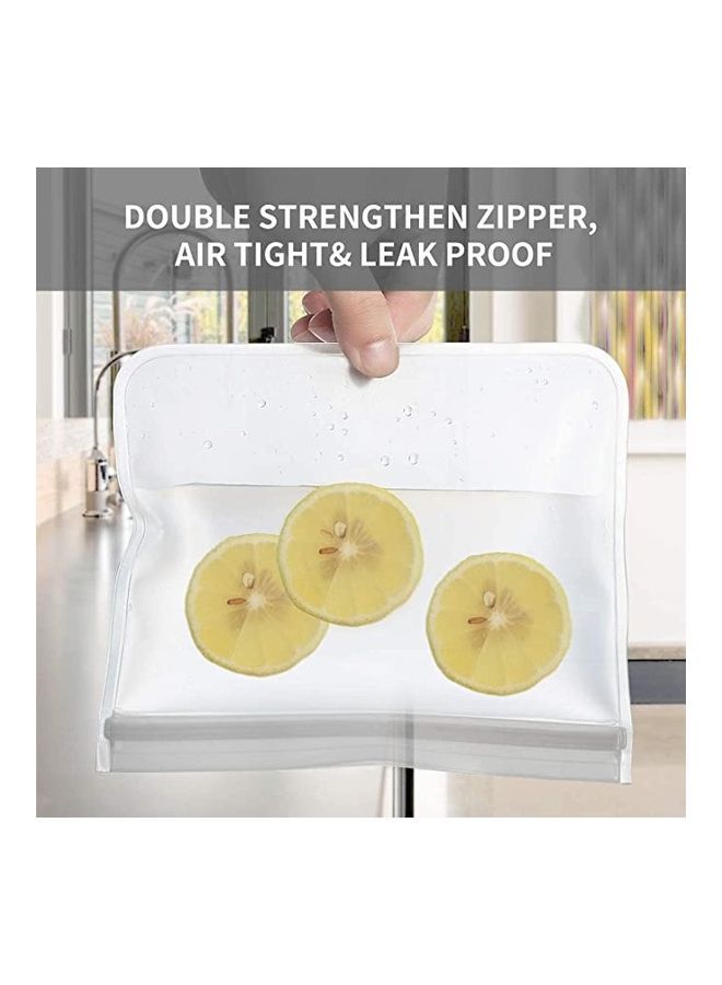 NIBEMINENT 10-Piece Reusable Freezer Bags Clear/Grey Small (8.4x4.7 inch), Medium (8.4x7 Large (10.2x7.8 inch)  - Image 3