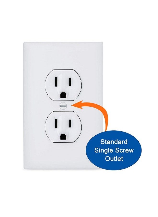Safety Innovations - 6Pack Selfclosing Babyproof Outlet Covers An Alternative To Wall Socket Plugs For Child Proofing Standard Outlets (1 Screw) Beige - Image 1