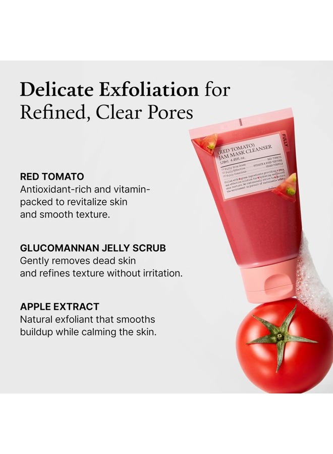 Fully Red Tomato Jam Mask Cleanser, Gentle Exfoliation, Refines Skin Texture, Clear Pores, Hydration, Face Wash, Vegan, Rough & Sensitive Skin, Korean Skincare 4.05 fl.oz - Image 4