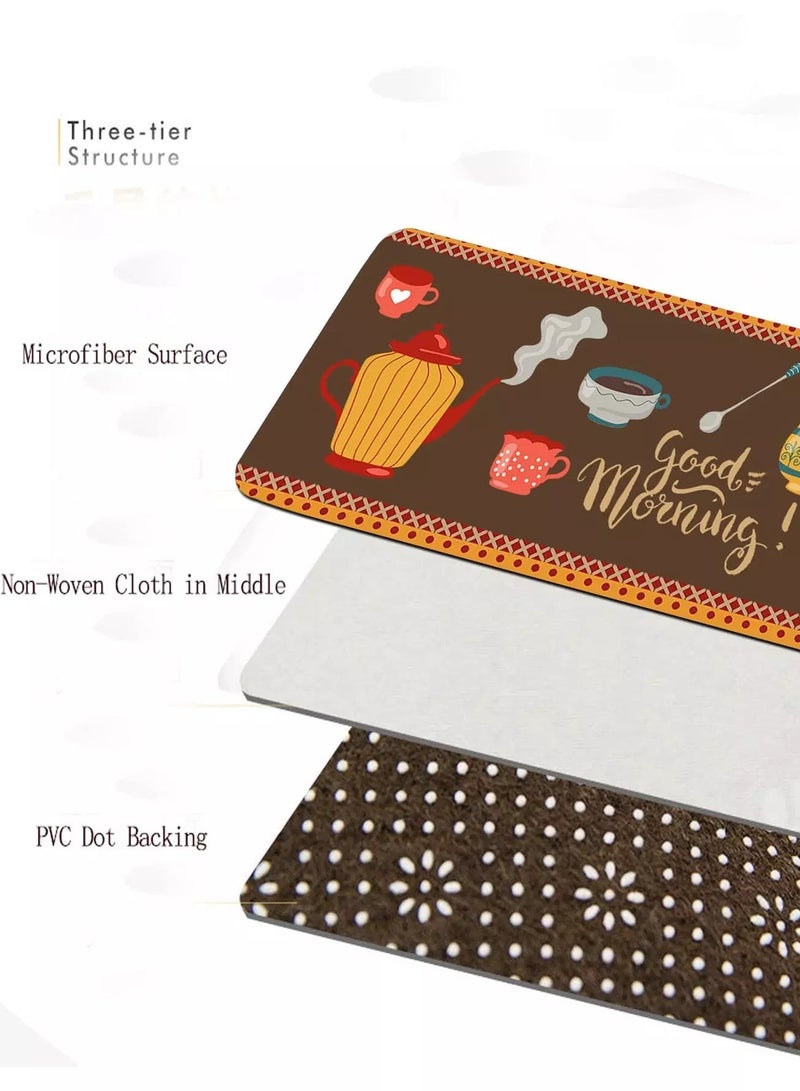 1pc Cup Print Kitchen Carpet  - Image 5