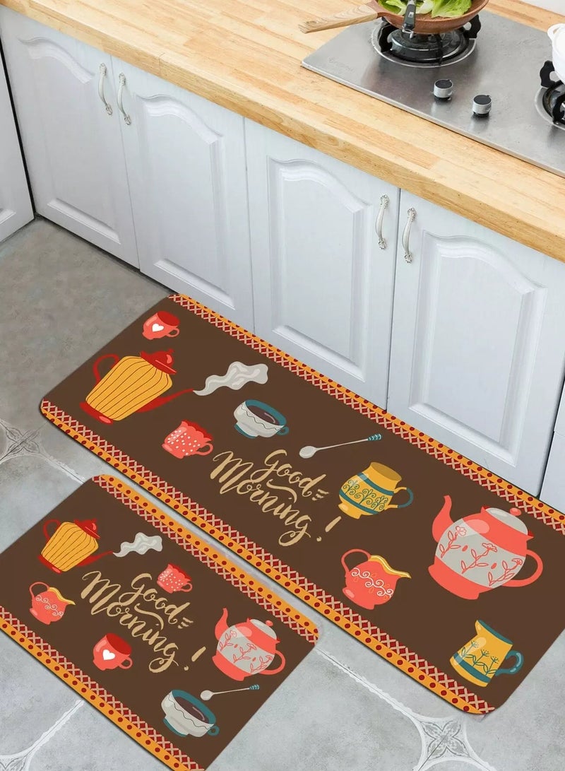 1pc Cup Print Kitchen Carpet  - Image 2