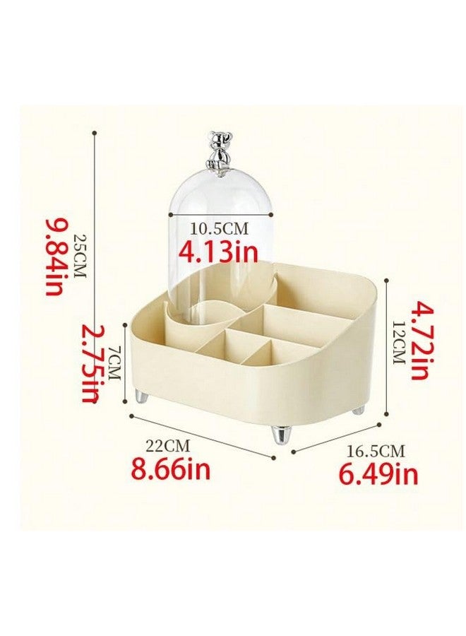 Furret Transparent Cosmetic Storage Box with Clear Cover - Makeup Organizer Display Case with Brush Holder & Lipstick Rack Stylish Look - Image 4