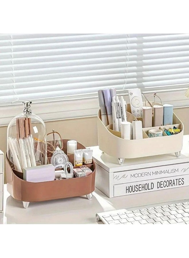Furret Transparent Cosmetic Storage Box with Clear Cover - Makeup Organizer Display Case with Brush Holder & Lipstick Rack Stylish Look - Image 2