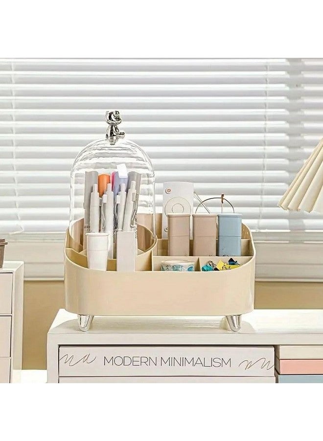 Furret Transparent Cosmetic Storage Box with Clear Cover - Makeup Organizer Display Case with Brush Holder & Lipstick Rack Stylish Look - Image 3