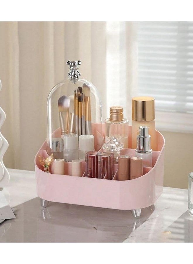 Furret Transparent Cosmetic Storage Box with Clear Cover - Makeup Organizer Display Case with Brush Holder & Lipstick Rack Stylish Look - Image 5