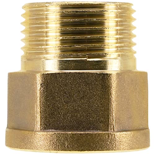 BERANMEY 2 Pack Brass Pipe Fittings, 3/4" to 3/4" Pipe Reducer Adapter Coupler, 3/4" Male Pipe x 3/4" Female Pipe Fitting - Image 3