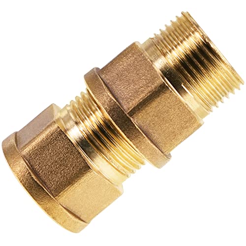 BERANMEY 2 Pack Brass Pipe Fittings, 3/4" to 3/4" Pipe Reducer Adapter Coupler, 3/4" Male Pipe x 3/4" Female Pipe Fitting - Image 4