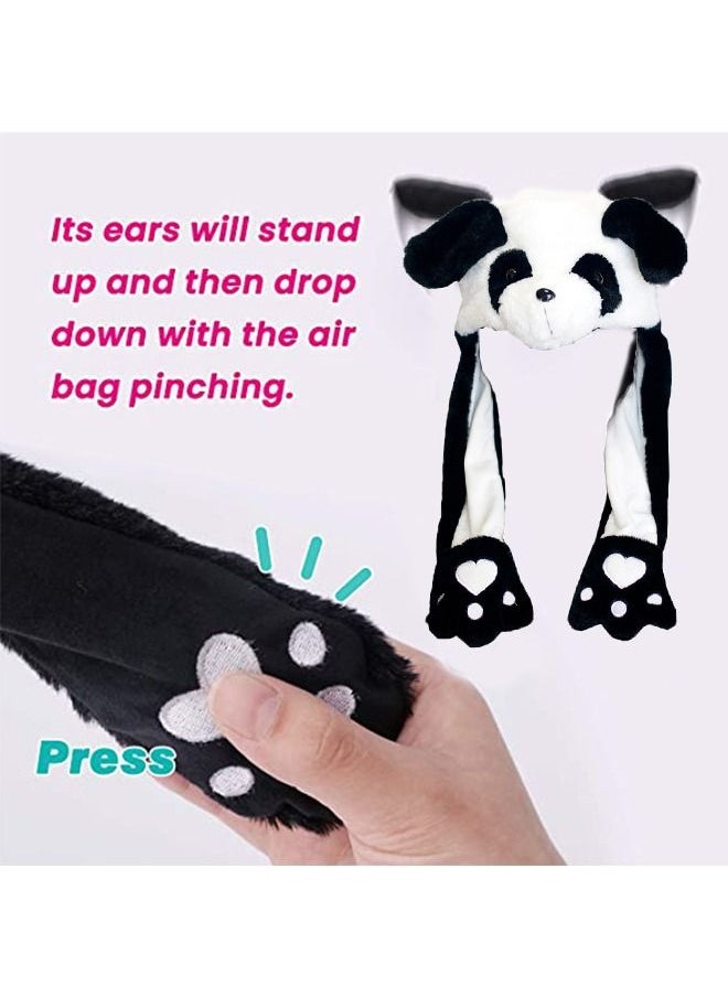 Generic Animal Panda Hat with Ears Moving Jumping Pop Up Beating Plush Ear Panda Hat  - Image 4