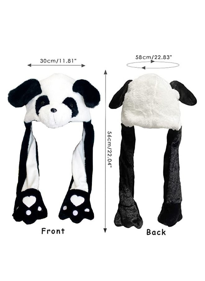 Generic Animal Panda Hat with Ears Moving Jumping Pop Up Beating Plush Ear Panda Hat  - Image 2