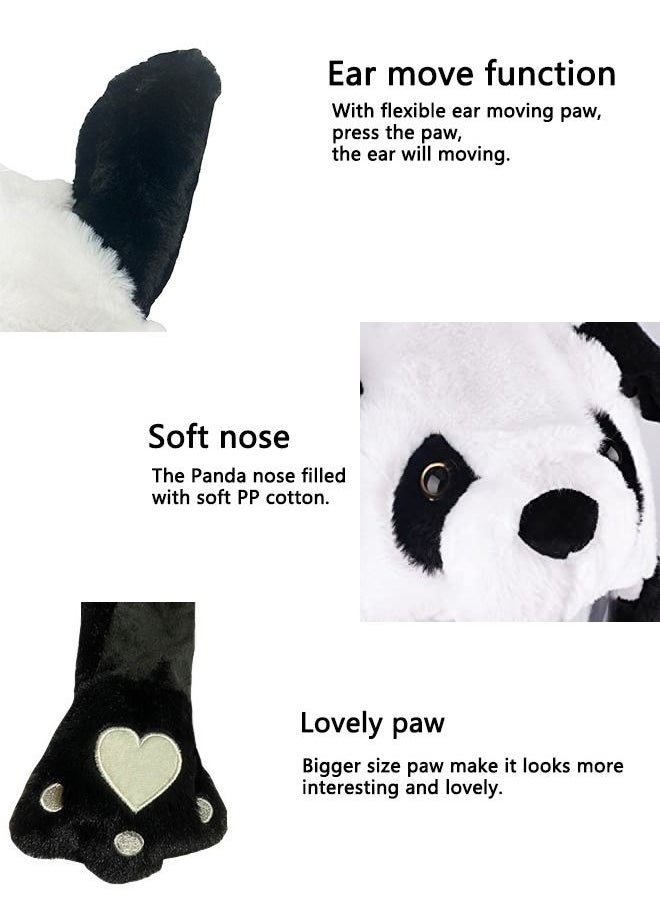 Generic Animal Panda Hat with Ears Moving Jumping Pop Up Beating Plush Ear Panda Hat  - Image 3