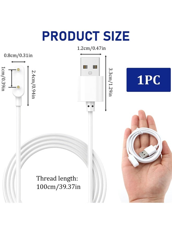 USB Charger Cable Compatible with Huawei Watch Fit/Fit 2/Fit Mini/Band 9/8/7/6/6 Pro/Honor Band 9/8/7/6/Watch ES Smartwatch Replacement Magnetic Charging Cord, White 100cm - Image 3