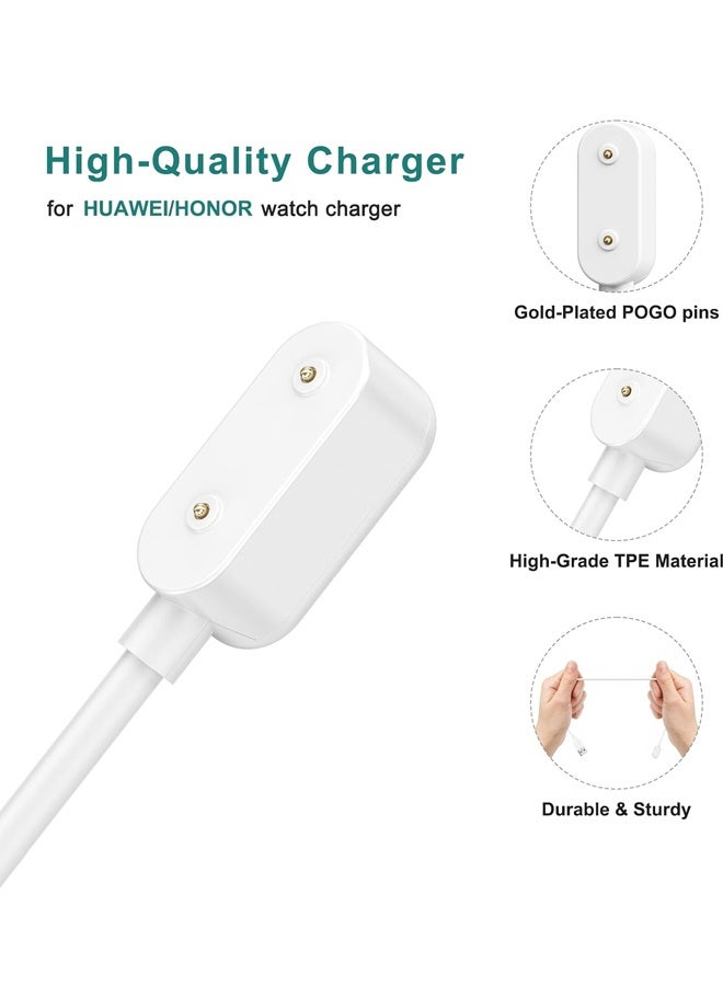USB Charger Cable Compatible with Huawei Watch Fit/Fit 2/Fit Mini/Band 9/8/7/6/6 Pro/Honor Band 9/8/7/6/Watch ES Smartwatch Replacement Magnetic Charging Cord, White 100cm - Image 2