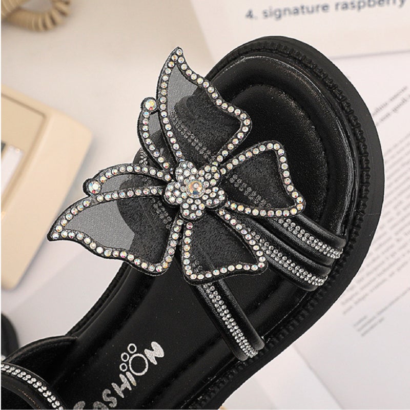 Children's soft sole rhinestone butterfly velcro princess sandals - Image 3