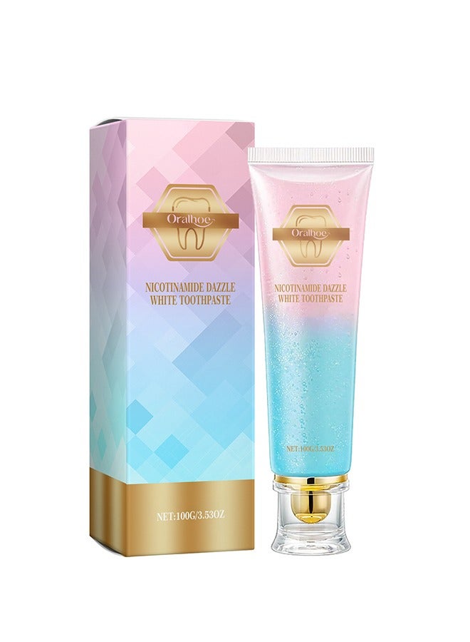 ORALHOE Niacinamide Dazzle White Toothpaste, Fresh Breath Niacinamide, Bodyaccel Toothpaste, Body Accel Niacinamide Whitening Toothpaste 100g - Image 1