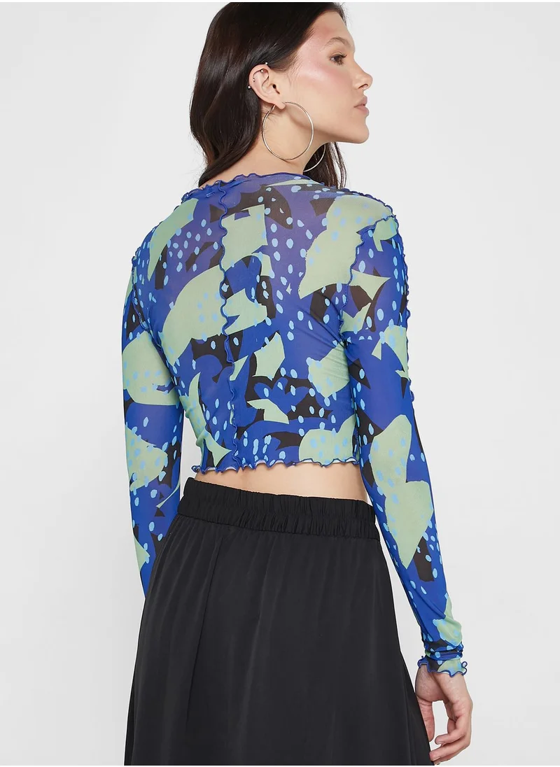 MONKI Mesh Detail Crop Top