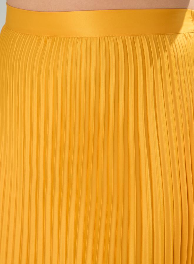 SASSAFRAS Plus Mustard Accordion Pleated Skirt - Image 4
