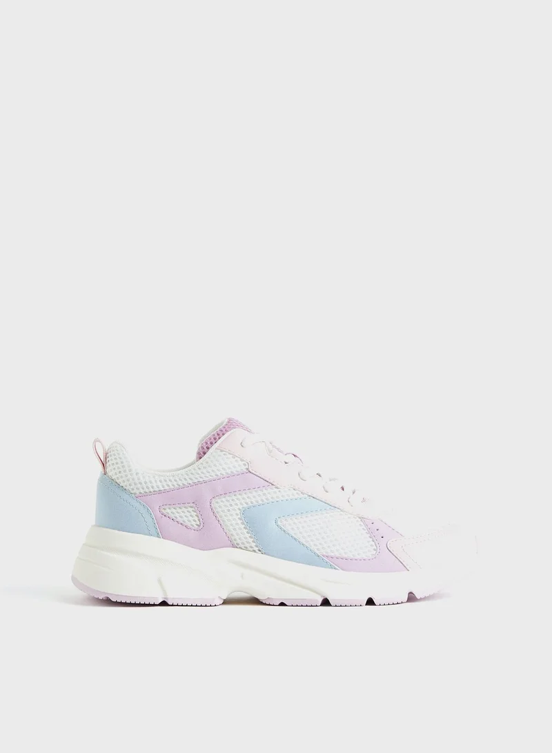 اتش اند ام Kids Low Top Lace Up Sneakers