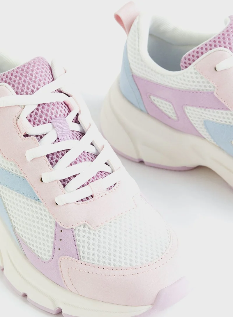 اتش اند ام Kids Low Top Lace Up Sneakers