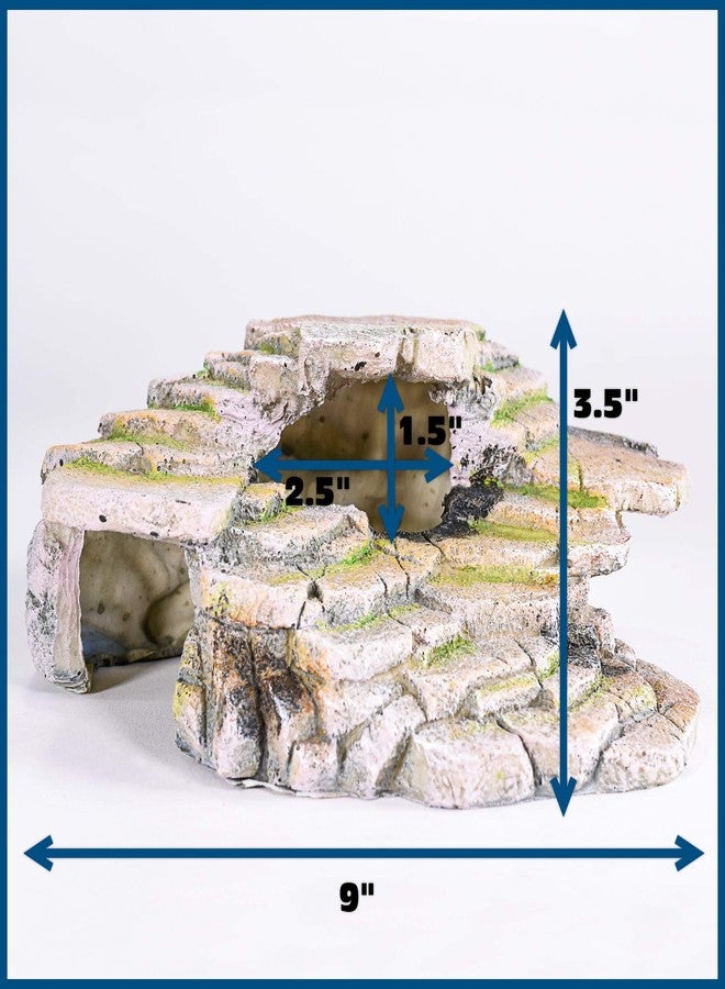 Penn Plax PENN-PLAX Reptology Shale Scape Step Ledge & Cave Hideout – Basking Area - Decorative Resin for Aquariums & Terrariums – Great for Reptiles, Amphibians, and Fish – Medium - Image 2