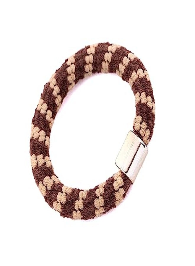 Voylla Brown-n-Cream Hair Scrunchie - Image 2