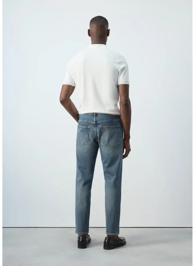 Mango Man Ben Cropped Tapered-Fit Jeans