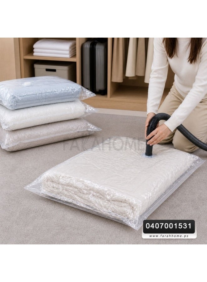 Space-saving storage bag for clothes, blankets, and linens. Large size, vacuum-sealed, one piece, 70 x 100 cm. - Image 3