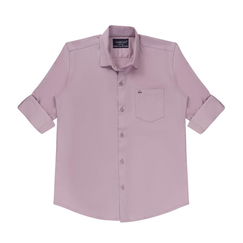 CHARCHIT Boys Full Sleeves Embroidered Solid Shirt - Image 4