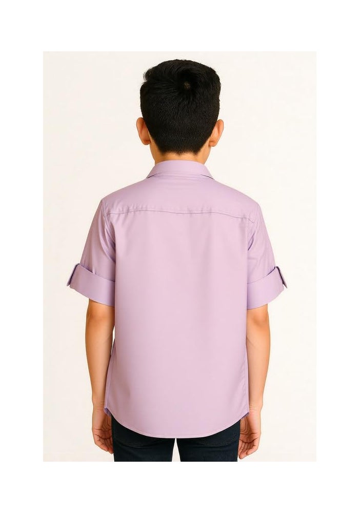 CHARCHIT Boys Full Sleeves Embroidered Solid Shirt - Image 2