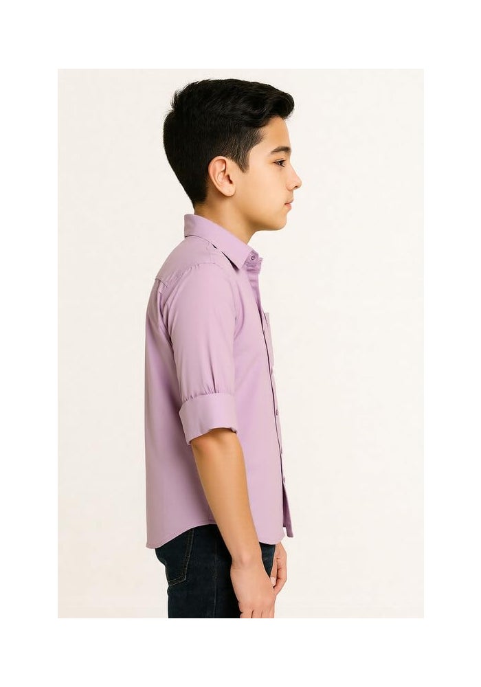 CHARCHIT Boys Full Sleeves Embroidered Solid Shirt - Image 3
