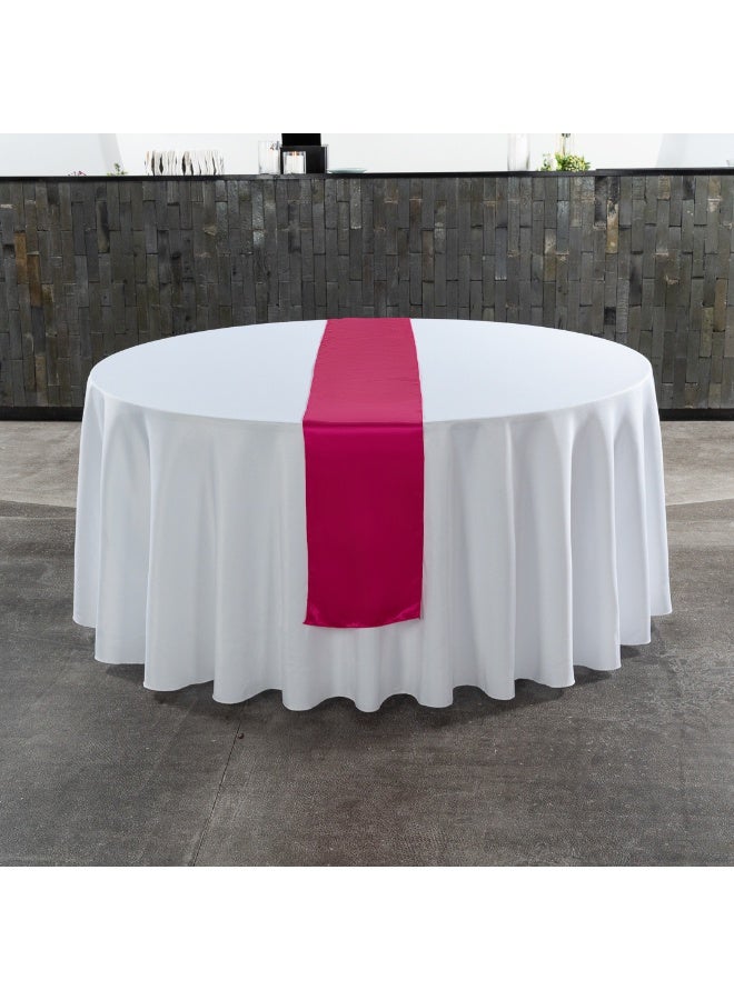 Restaurantware Table Tek 12 x 108 Inch Table Runners, 10 Satin Long Table Runners - Machine Washable, Decorative, Ruby Red Polyester Party Table Runners, For Weddings And Events, - Image 4