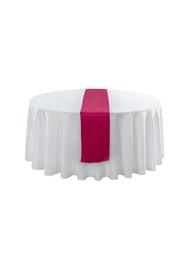 Restaurantware Table Tek 12 x 108 Inch Table Runners, 10 Satin Long Table Runners - Machine Washable, Decorative, Ruby Red Polyester Party Table Runners, For Weddings And Events, - Image 2