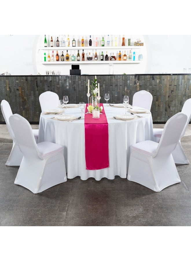 Restaurantware Table Tek 12 x 108 Inch Table Runners, 10 Satin Long Table Runners - Machine Washable, Decorative, Ruby Red Polyester Party Table Runners, For Weddings And Events, - Image 3