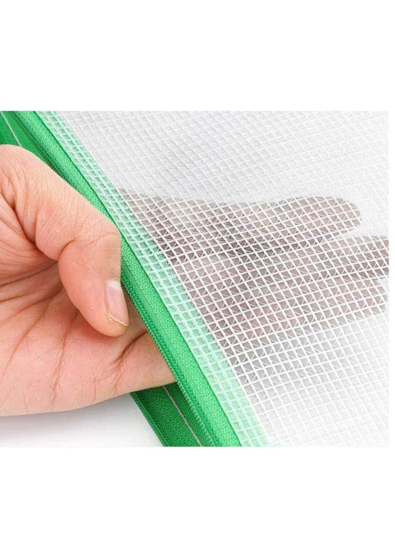 SOLARAE 10Pcs A3 Size Waterproof Mesh Zipper Pouches - Colorful Document Bags for Office Supplies & Travel - Image 3