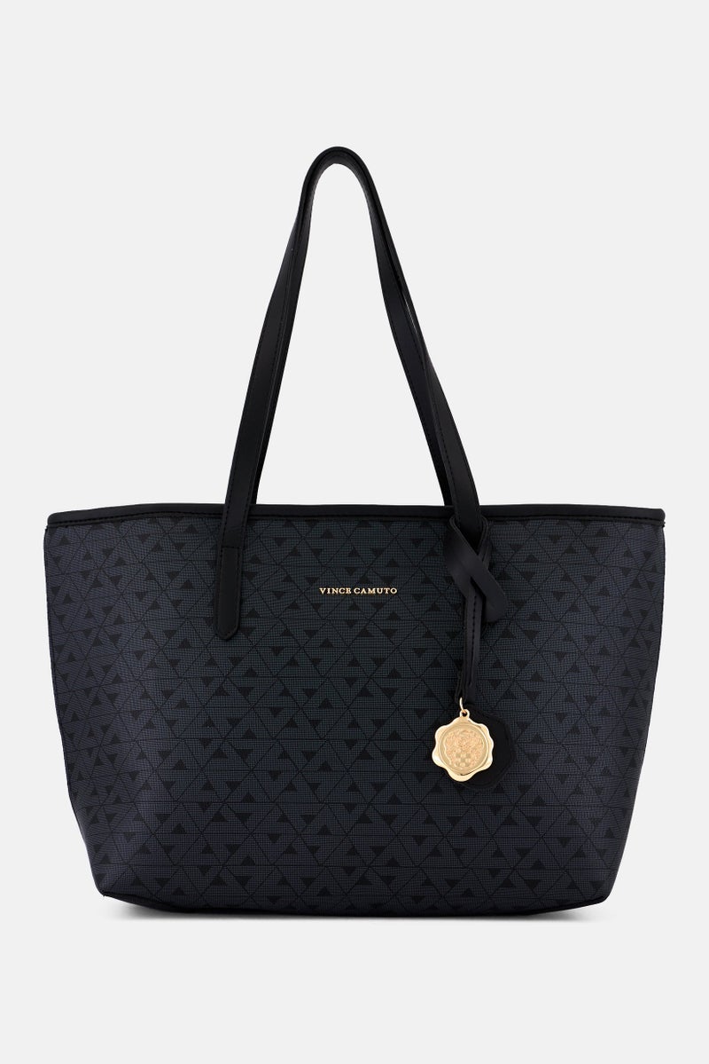 VINCE CAMUTO Women Brand Logo Taormina Tote Bag 27 H x 44 L x 12 W cm, Black  - Image 1