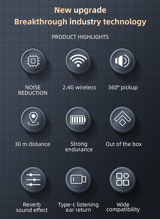 general Wireless Lavalier Microphones, 3-in-1 Universal Receiver for Android iPhone iPad laptop & Camera for Video Recording, Vlog - Image 3