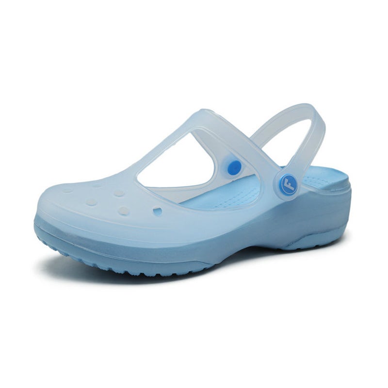 2025 Mary Jane Croc Shoes Women'S Beach Shoes Jelly Garden Shoes Soft Sole Anti-Slip Maternity Sandals - Image 1