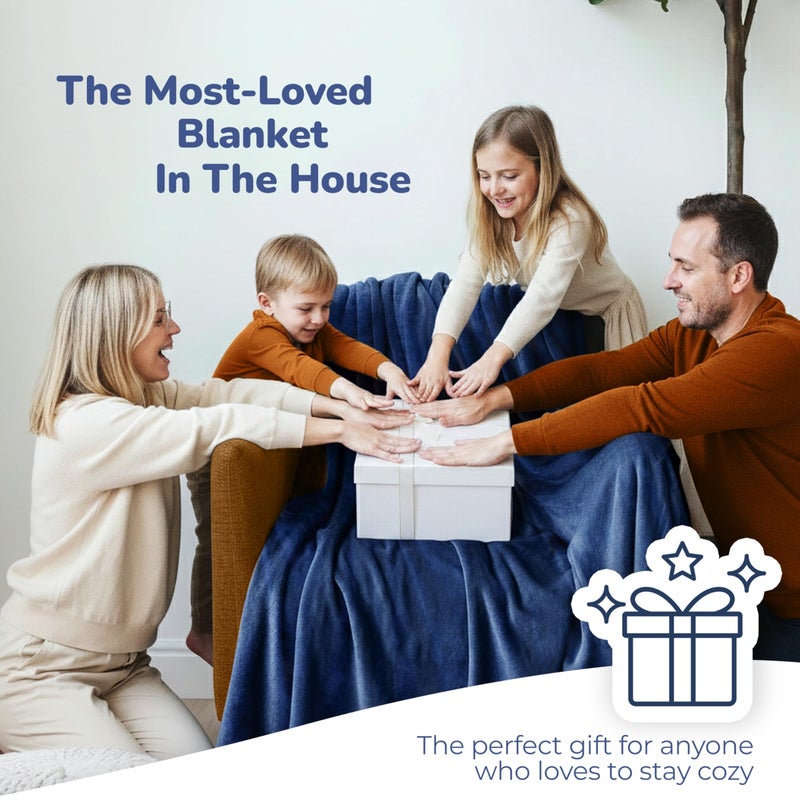 Super Blanky Wearable Blankets for Women - Mothers Day Gift for Her, Adult Comfy Wearable Blanket Men, Easter Gift for Women, Easter Gifts for Teens, Wife Birthday Gift Ideas - Blue Blanket - Image 5