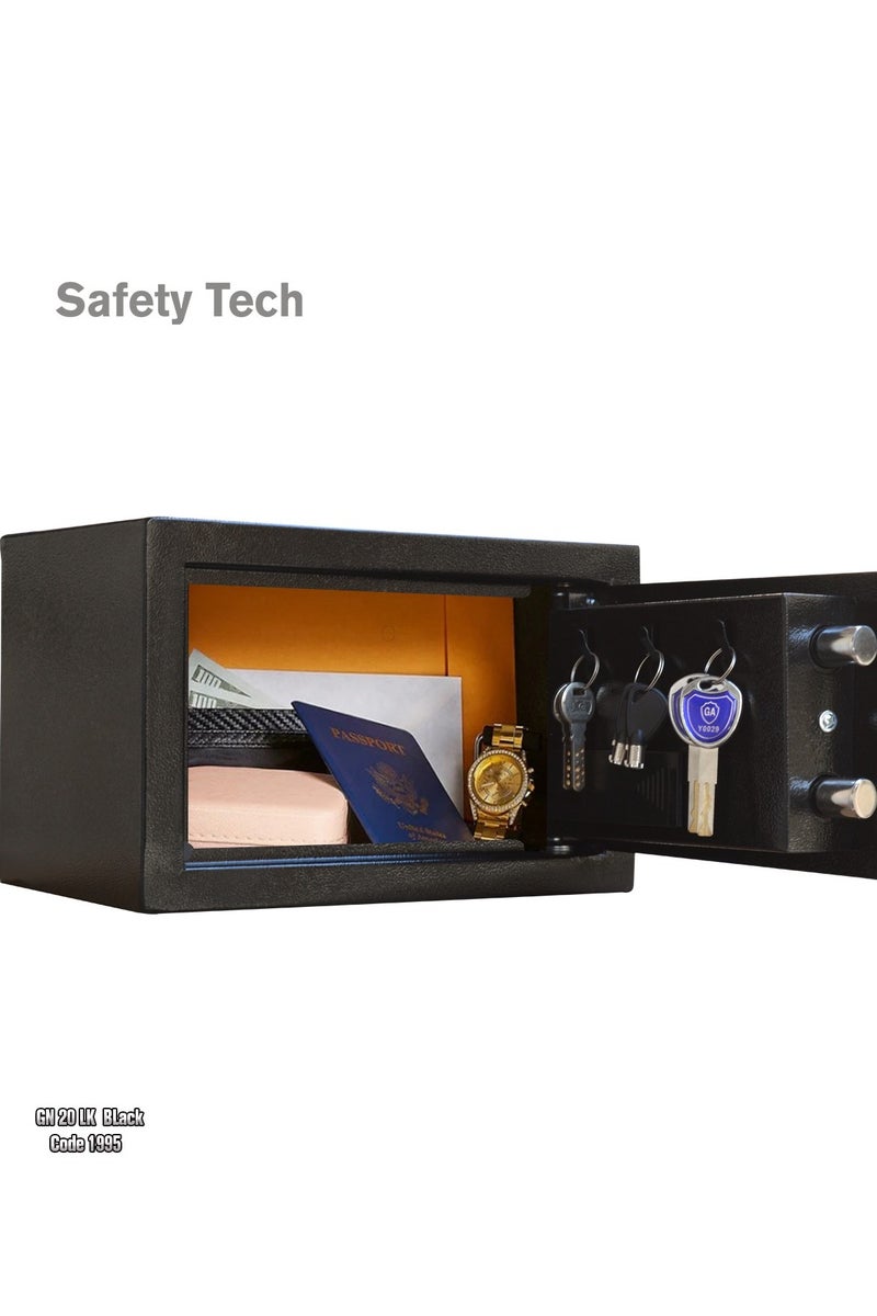 Safety Tech Digital safe with 2 emergency keys, from the international brand Safety Tech, size 31 * 20 * 20, with the ability to record 2 secret numbers, each number consisting of 3 to 8 digits, and 3 key holders  - Image 3