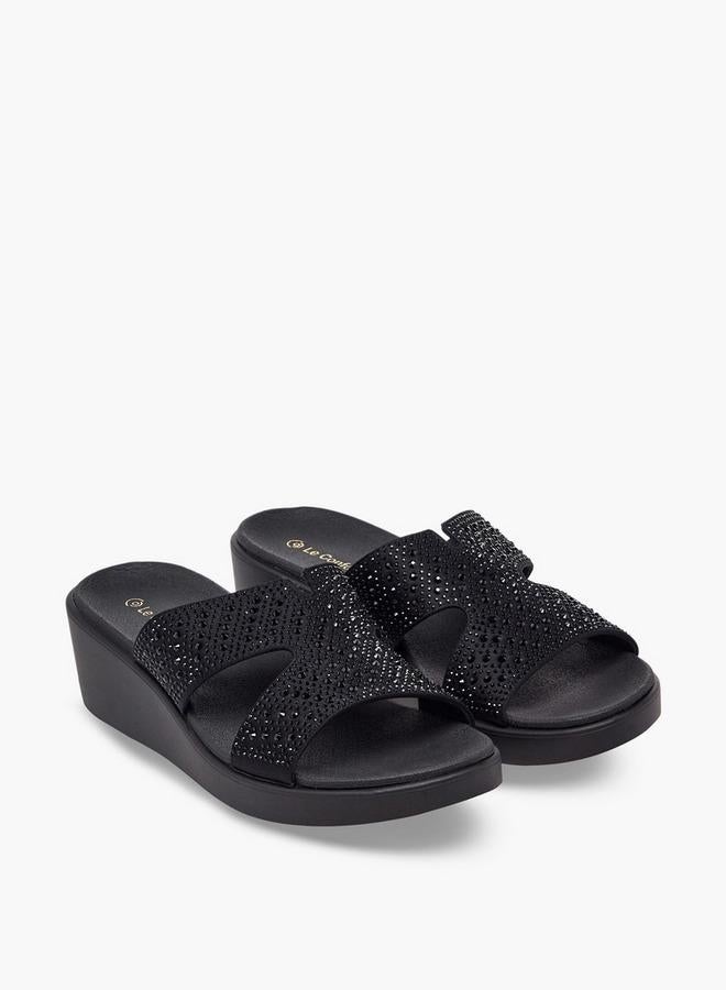 Le Confort Women Embellished Wedge Heel Comfort Sandals - Image 1
