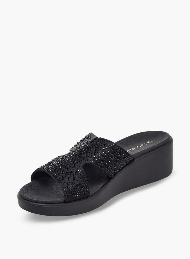Le Confort Women Embellished Wedge Heel Comfort Sandals - Image 4