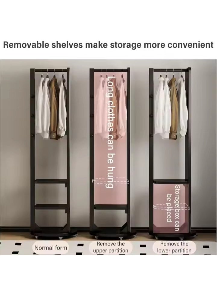 Y&D Full Length Mirror 168 × 45 CM Unique Solid Wood Oversized Floor Mirror with Coat Rack Full Body Mirror for Bedroom Entryway Living Room Black - Image 5