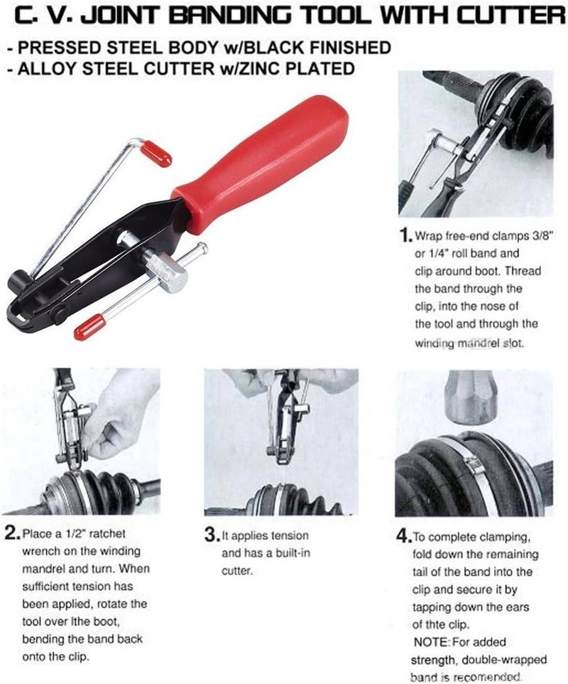 Alltooetools 2pcs Auto Cv Joint Boot Clamps Pliers Car Banding Tools Kit Set SF0231 - Image 2