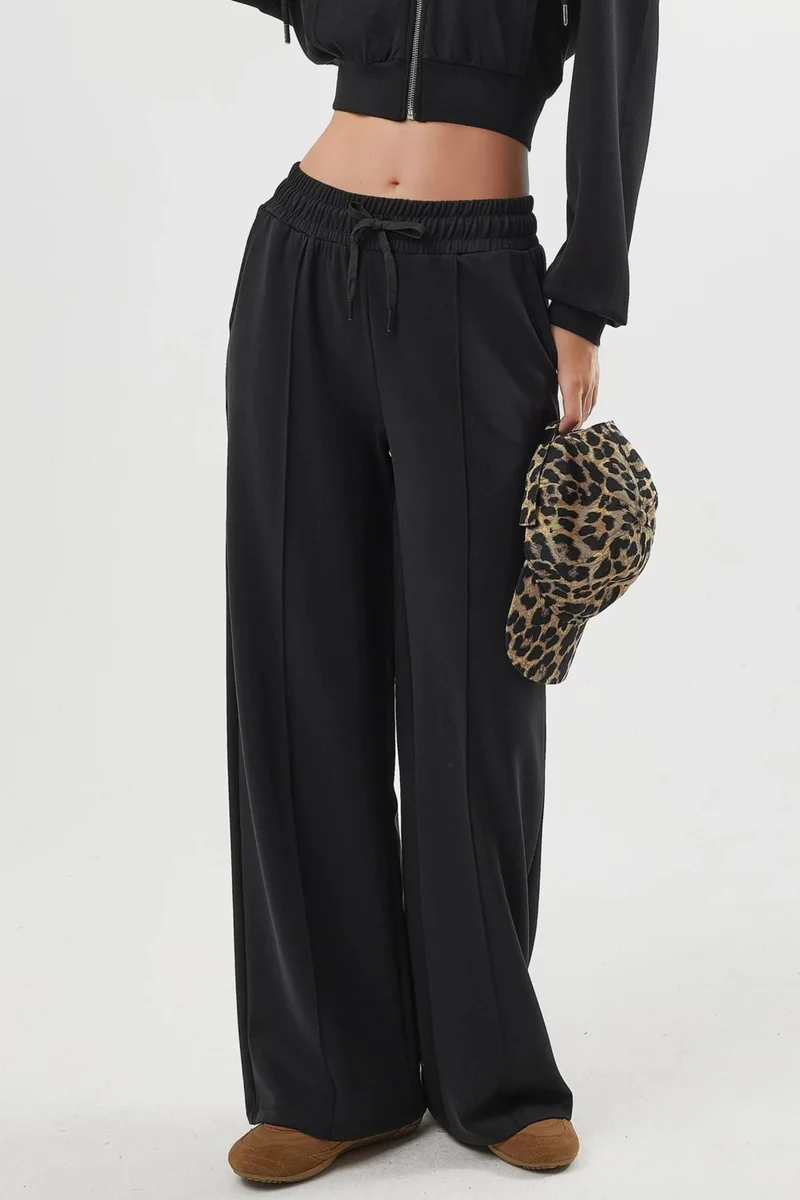 BUSEM Elastic Waist Straight Leg Pants
