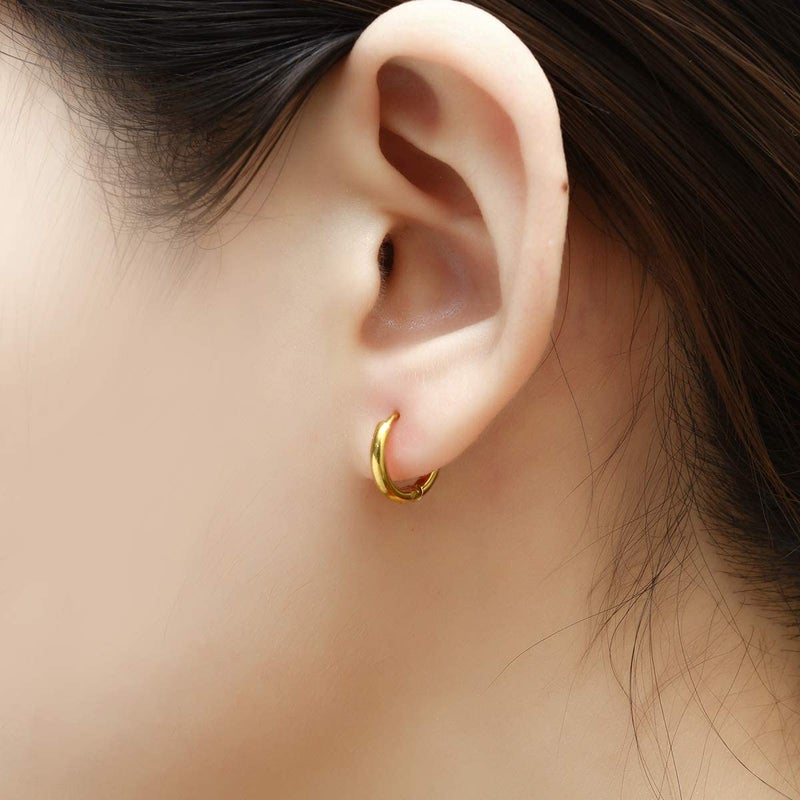 Vishoca Surgical Stainless Steel Hoop Earrings 8mm/10mm/12mm Small Huggie Hoop Earrings for Women and Men - Image 4