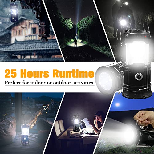 XTAUTO Collapsible Portable LED Camping Lantern XTAUTO Lightweight Waterproof Solar USB Rechargeable LED Flashlight Survival Kits for Indoor Outdoor Home Emergency Light Power Outages Hiking Hurricane 4-Pack - Image 4