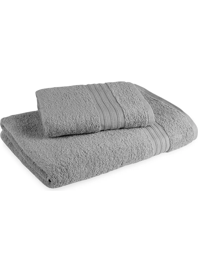 Fialka Dobby Corded Towel Dark Gray 80X150